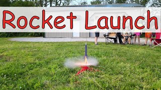 Model Rocket Launch | Cub Scout Adventures in Science | Drone Footage of Rocket Launch