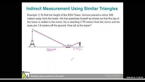 Indirect Measurement Using Similar Triangles Ex.1