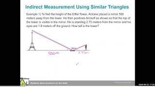Indirect Measurement Using Similar Triangles Ex.1