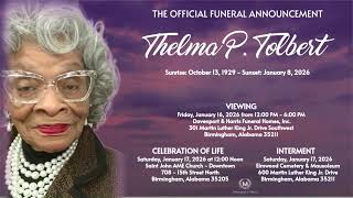 Homegoing Celebration of Thelma P. Tolbert