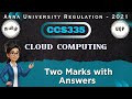 Two Marks with Answers in Cloud Computing in tamil||CCS335||Anna university regulation 2021.