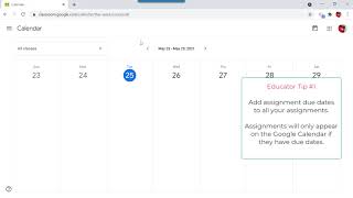 Using Google Classroom's Calendar to assist students Executive Function