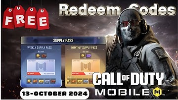 NEWEST🎁OCTOBER 2024☑️NEW WORKING REDEEM CODES OF CODM | NEW CODM REDEEM CODES OCTOBER 2024 | CP CODE
