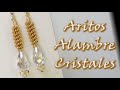 ARITOS DE ALAMBRE EN RESORTE Y CRISTAL DE GOTA, Coiling gizmo, curso de alambrismo.