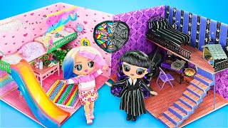 Download Lagu We bouwen een geweldig poppenhuis voor Wednesday en Enid! 8 DIY's MP3