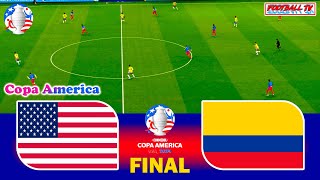 : USA vs COLOMBIA | COPA AMERICA FINAL | Full Match & All Goals | eFootball PES Gameplay PC
