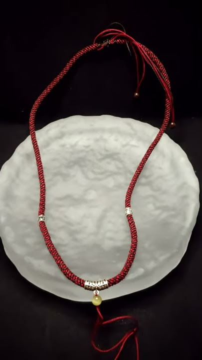 Kalung Tali Liontin Rajut Silver Beads Flexible 55-75cm 4mm J141