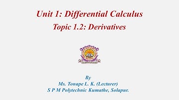 #MSBTE #Diploma #AppliedMathematics #Unit1 #1.2 Derivatives