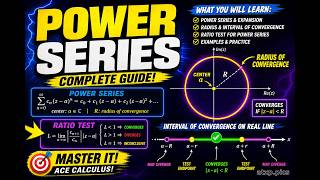Power Series Masterclass 🚀 (Center, Radius, Convergence + Ratio Test Explained)