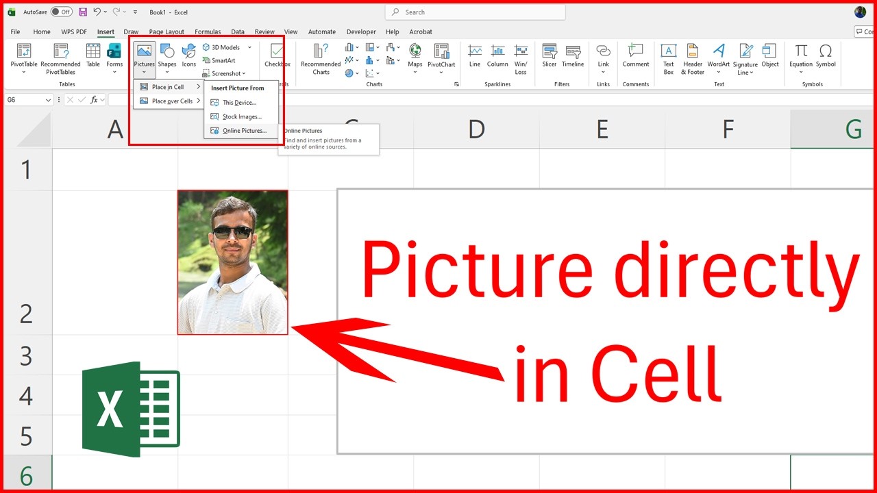 How to insert a picture directly in cell of excel - YouTube