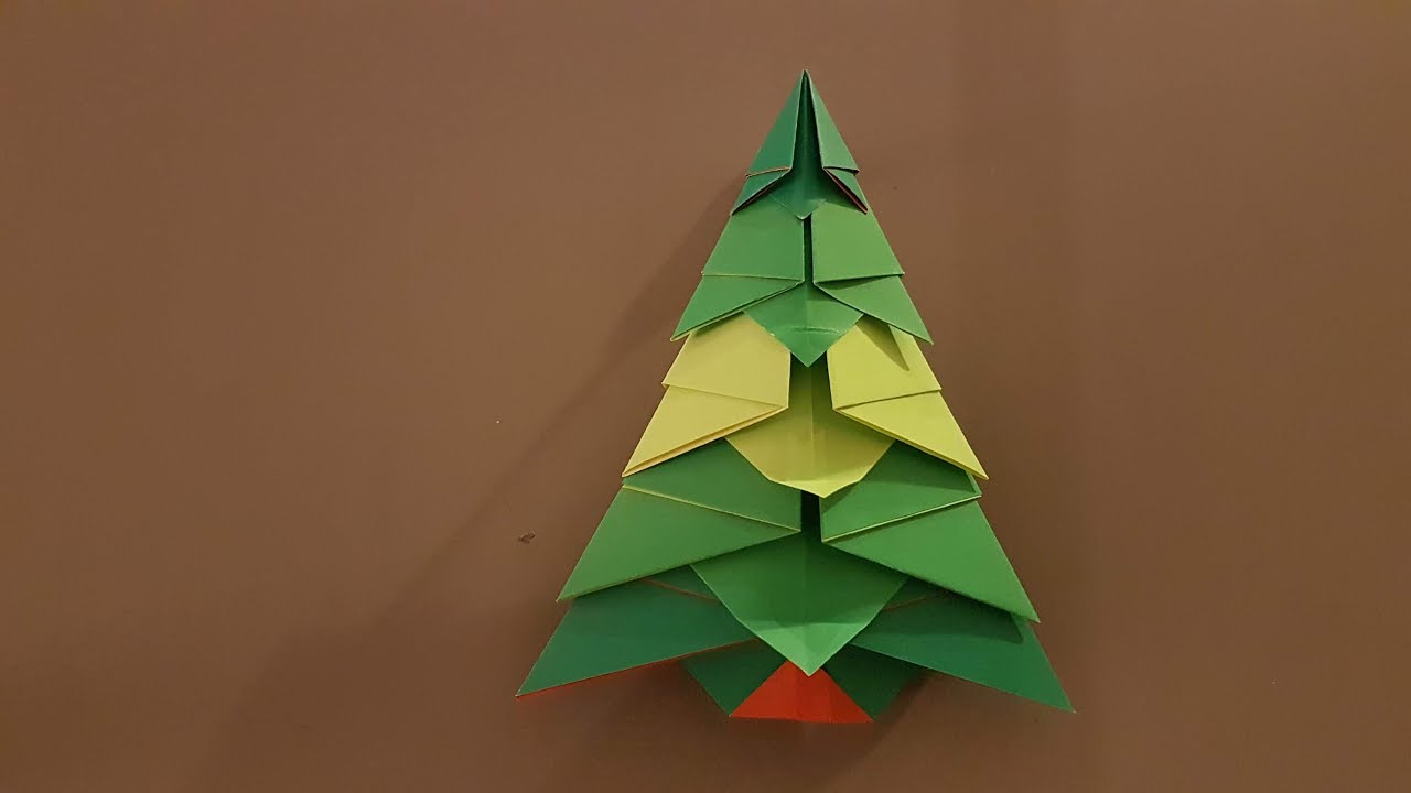 How to make a origami modular christmas tree