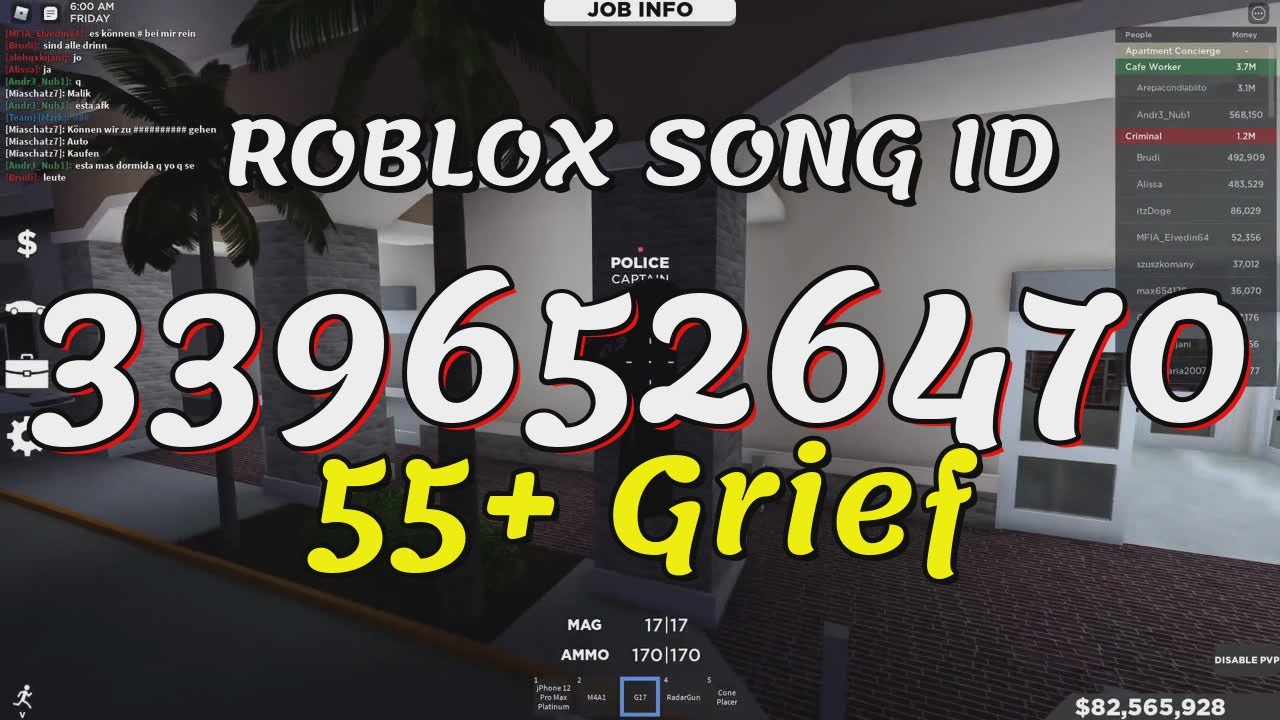 55+ Grief Roblox Song IDs/Codes