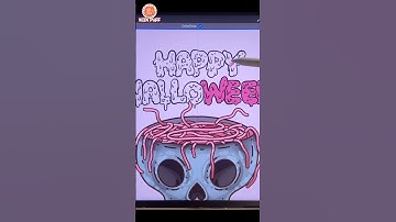 💀#speedpaint #procreate #illustration #shorts #drawing #painting #skull #halloween #halloweenart