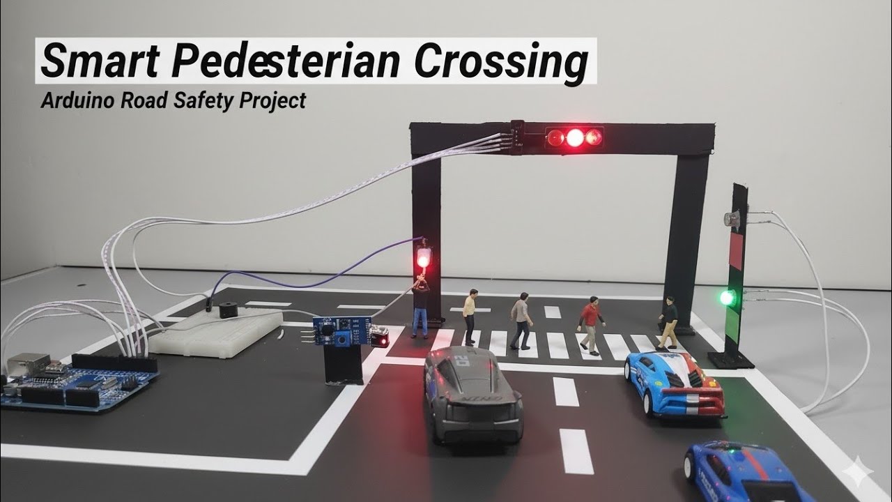 🚦 Smart Pedestrian Crossing using Arduino | Traffic Light & IR Sensor Project | Code and Diagram 