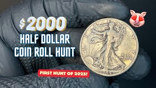 First Half Dollar Hunt and Silver of 2025! (Coin Roll Hunting Half Dollars)