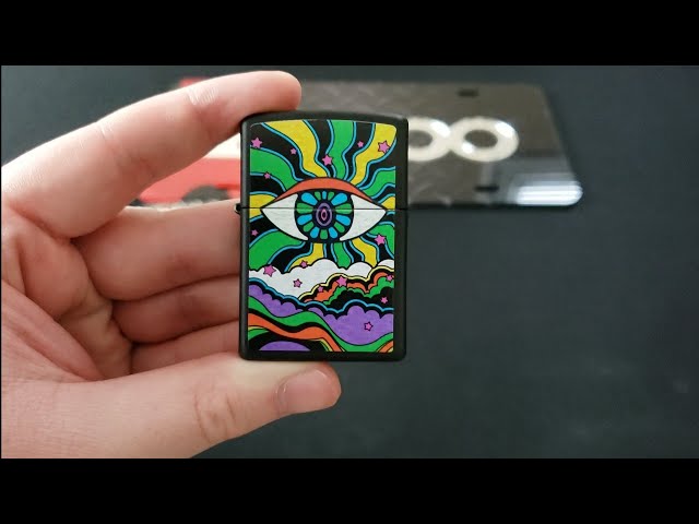 Zippo 49699 black light eye design - YouTube