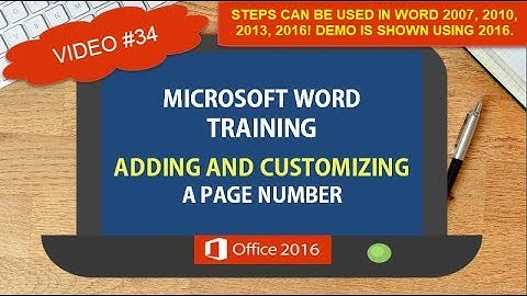ADDING AND CUSTOMIZING A PAGE NUMBER FEATURING MICROSOFT WORD 2016 | WORD TIPS TRICKS SHORTCUTS #34