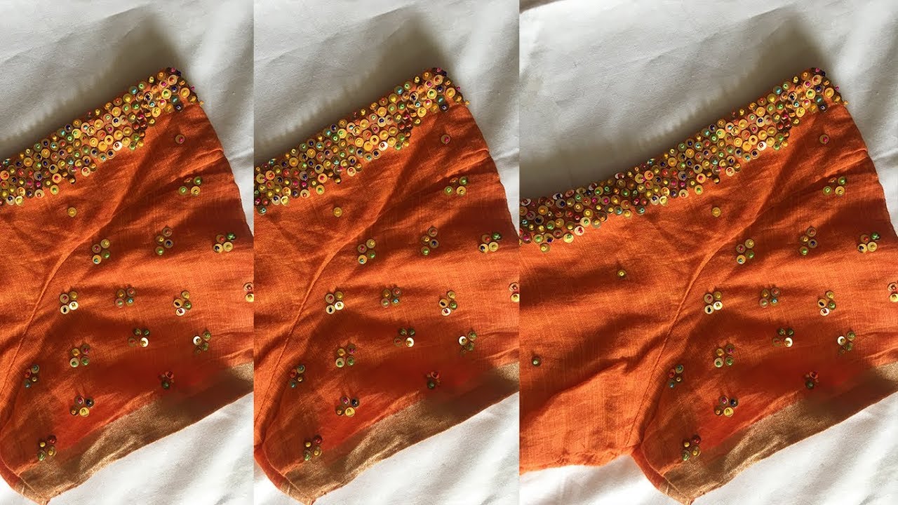 Very Simple stitch Embroidery with Normal Needle on stitched Blouse Very Simple stitch Embroidery with Normal Needle on stitched Blouse