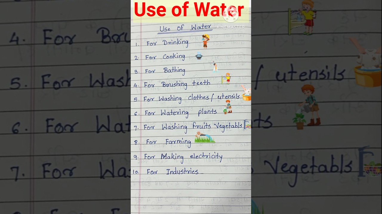 Use of Water 💦🌊 in English/ 10 use of Water /Water use/ जल का उपयोग 