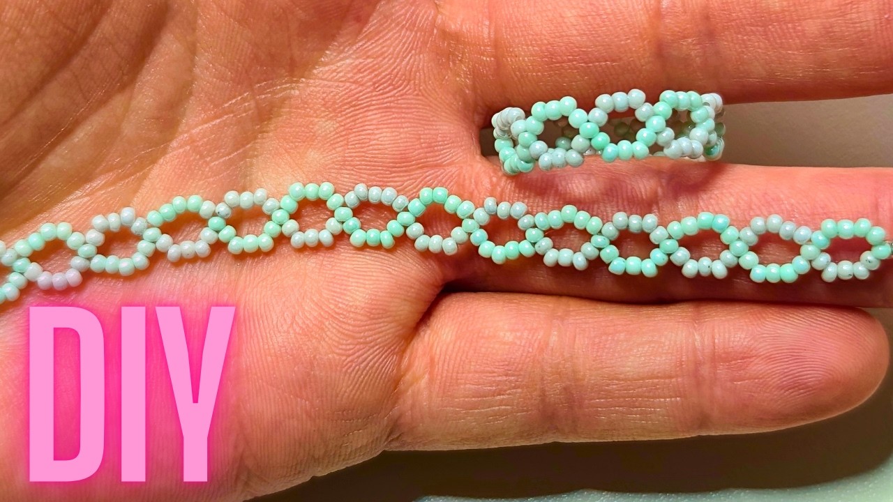 How to Weave a DNA Beaded Set | Ring + Bracelet - For Beginners - YouTube