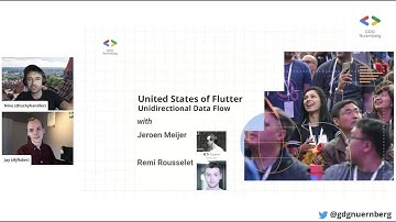 United States of Flutter - Unidirectional Data Flow in Flutter, Talks by Jay Meijer & Remi Rousselet