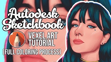 Vexel Art Tutorial using Autodesk Sketchbook on Android ( Full Coloring Process)