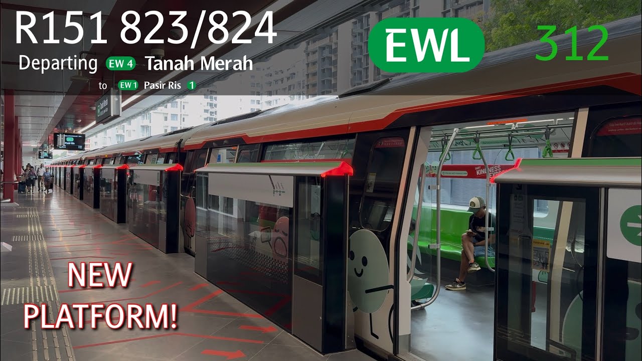 [SMRT] [New Eastbound Platform] Alstom Movia R151 [823/824] - Departing ...