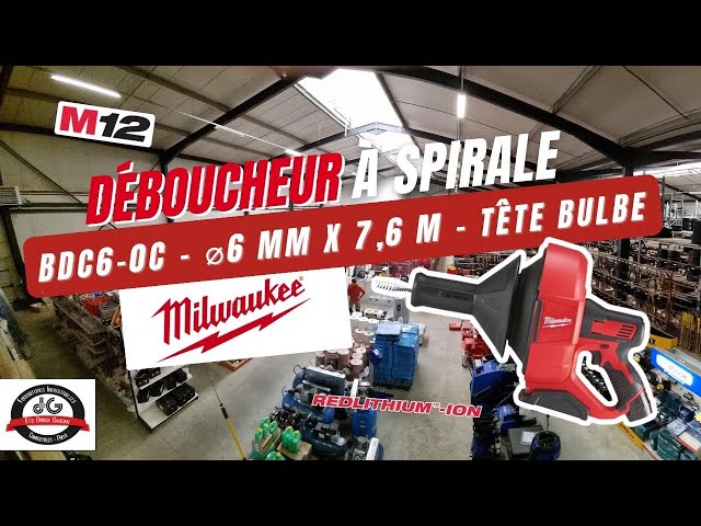 MILWAUKEE® - DÉBOUCHEUR À SPIRALE M12™ BDC6-0C 12 V ⌀ 6 - AVEC SEAU 