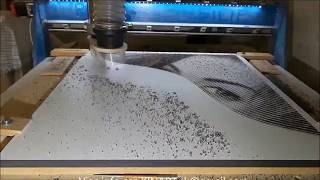 A halftone cnc engraved image.