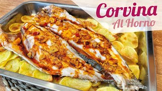 Corvina Al Horno Con Patatas Cómo Hacer Pescado Al Horno