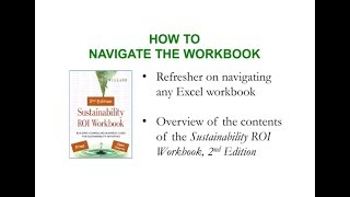 #1 How to Navigate The Sustainability Advantage ROI Workbook