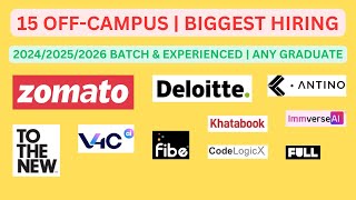 15 URGENT JOBS for Freshers &amp; Experience | Any Graduate | MASS HIRING