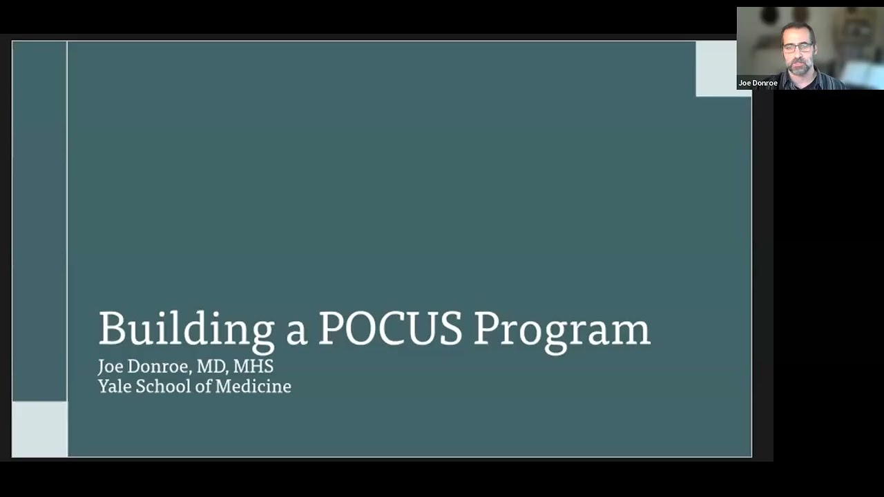 Dr. Joe Donroe (Yale) and Running Resident Ultrasound Education