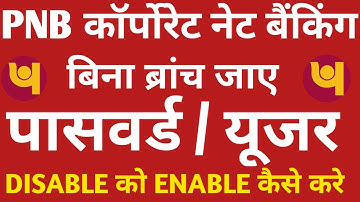 Pnb Corporate Internet Banking| Disable Password Enable कैसे करें |C-USER पासवर्ड Change कैसे करे 🤔🤔