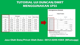Duncan Test Tutorial with SPSS