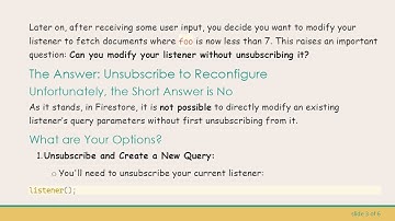Can’t Modify Firestore QuerySnapshot Listener? Here’s What You Need to Know!