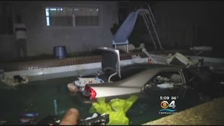 Car Ends Up In Pompano Pool, Feet Away From Family