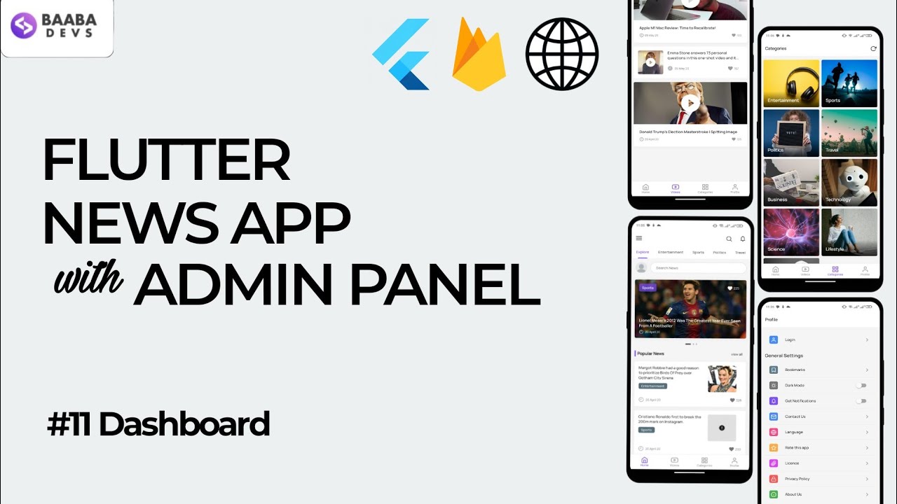 Flutter News App | Dashboard | Flutter News App with Admin Panel ...
