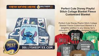 Perfect Cute Disney Playful Stitch Collage Blanket Fleece Customized Blanket screenshot 5