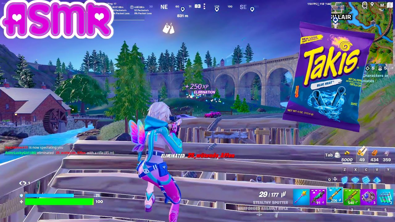 ASMR Gaming 🍀 Fortnite Solo Eating Takis Relaxing Crunchy Sounds 🎧 🌶️