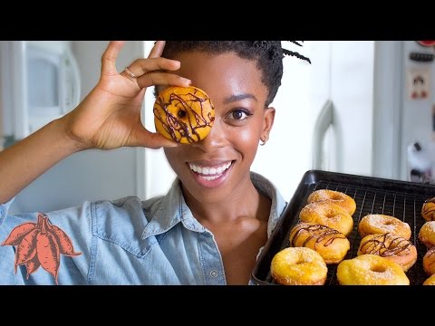 WHAT I EAT IN A DAY + Vegan Sweet Potato Donuts | Collab with FROM MY BOWL