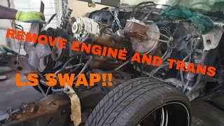 Removing the 350 Rocket Engine and Transmission Part 4 DARKNESS LS SWAP PART 3