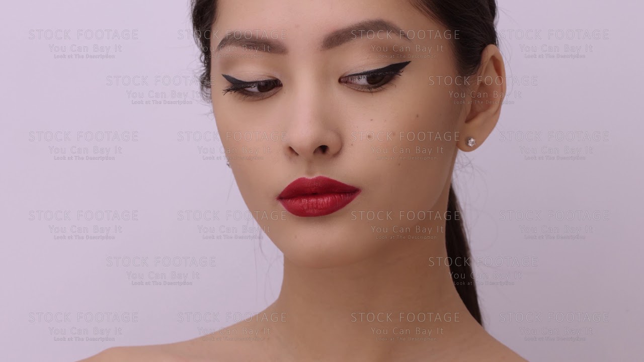 Asian Woman Beauty Face Closeup Studio Portrait