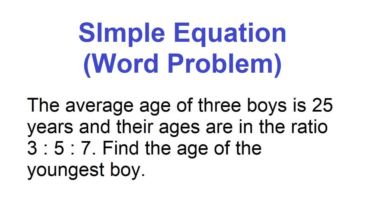 Simple Equation (Word Problem) - YouTube