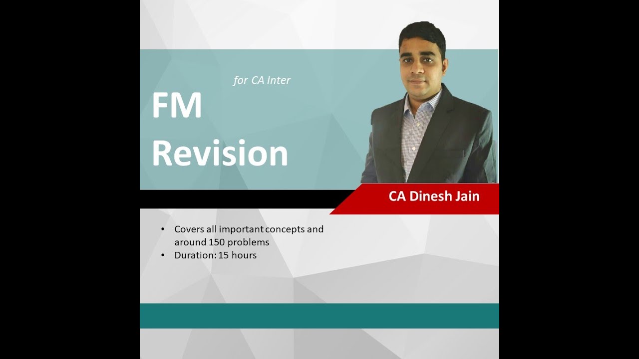 CA Inter FM Revision - Lecture 1 - Leverages and ratio analysis - YouTube