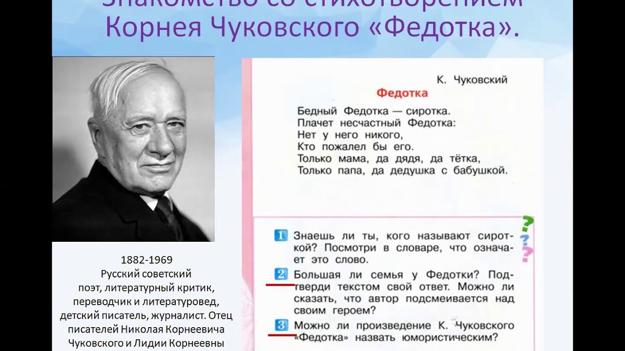 Литературное чтение 1 класс ррры. К.Чуковский "федотка". О.Дриз "привет".. Федотка Чуковский. Федотка Чуковский 1 класс.