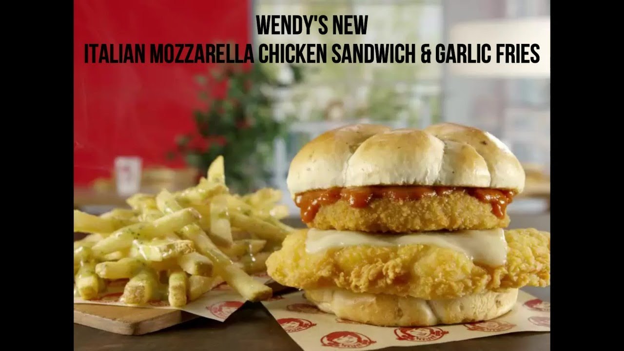 REVIEW Wendy's Mozzarella Chicken Sandwich & Garlic Fries YouTube