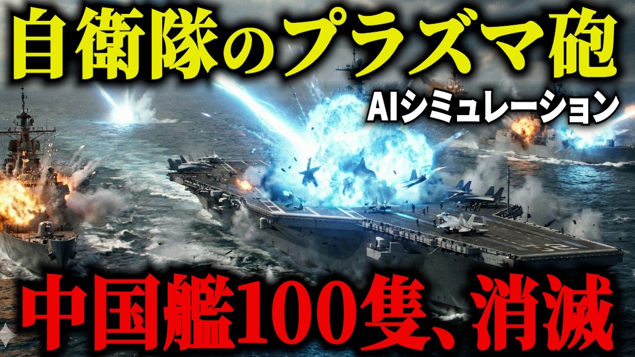 【閲覧注意】中国「日本ごときに負けるか」→自衛隊のプラズマ砲がヤバすぎて100隻が物理的に消滅【AIシミュレーション】