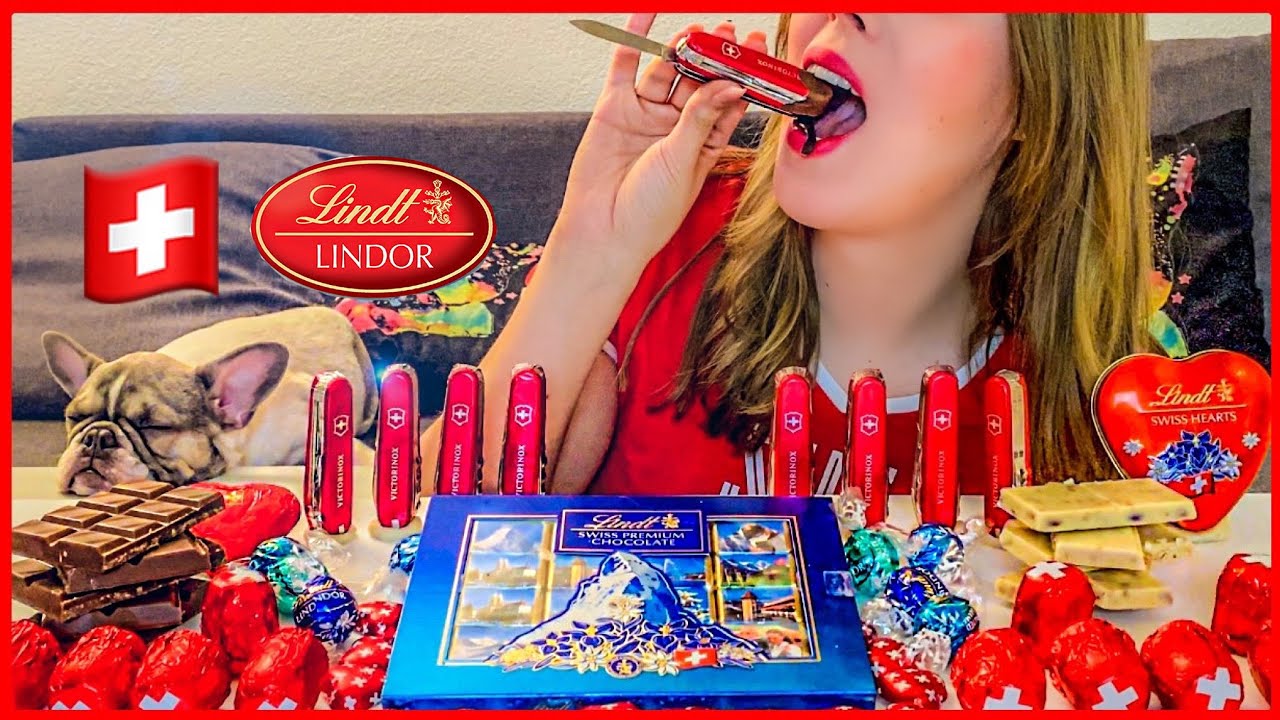 ASMR Mukbang🇨🇭Swiss Chocolate Knife Lindt, Lindor