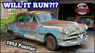 WILL IT RUN?!? ABANDONED 1952 PONTIAC CHIEFTAN! SITTING 40 YEARS! RESCUE FROM THE WOODS! 8 CYLINDER!
